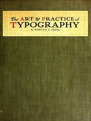 cover image of The Art and Practice of Typography--A Manual of American Printing
